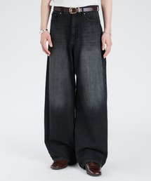SINSS(�V���X)��Vintage wash overdyed straight denim / ���B���e�[�W�E�H�b�V���I�[�o�[�_�C�X�g���[�g�f�j��(�f�j���p���c)