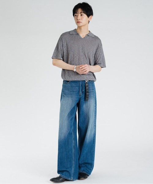 SINSS(シンス)の「Vintage wash overdyed straight denim / ヴィンテージウォッシュオーバーダイストレートデニム(デニムパンツ・メンズ・インディゴブルー/ブラック/ブルー・SMALL/X-SMALL/LARGE/MEDIUM)」の18枚目の写真