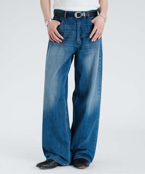 SINSS(シンス)の「Vintage wash overdyed straight denim / ヴィンテージウォッシュオーバーダイストレートデニム(デニムパンツ・メンズ・インディゴブルー/ブラック/ブルー・SMALL/X-SMALL/LARGE/MEDIUM)」の21枚目の写真