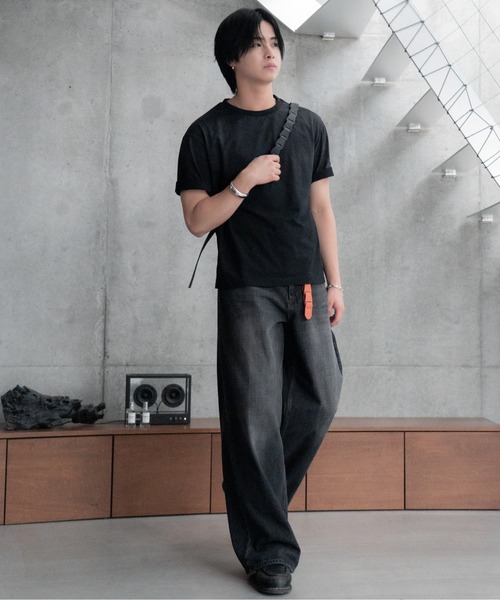 SINSS(シンス)の「Vintage wash overdyed straight denim / ヴィンテージウォッシュオーバーダイストレートデニム(デニムパンツ・メンズ・インディゴブルー/ブラック/ブルー・SMALL/X-SMALL/LARGE/MEDIUM)」の16枚目の写真