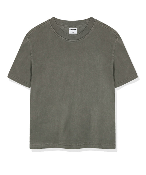 NESPA STUDIO（ネスパスタジオ）の「ハインクピグメントダイ半袖Tシャツ5カラー[NSSF_0001]（Tシャツ/カットソー・メンズ・グレー/ベージュ/スカイブルー/チャコール/グリーン・SMALL/MEDIUM/LARGE/X-LARGE）」の8枚目の写真