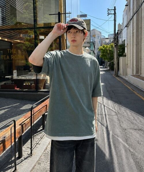 NESPA STUDIO（ネスパスタジオ）の「ハインクピグメントダイ半袖Tシャツ5カラー[NSSF_0001]（Tシャツ/カットソー・メンズ・グレー/ベージュ/スカイブルー/チャコール/グリーン・SMALL/MEDIUM/LARGE/X-LARGE）」の13枚目の写真