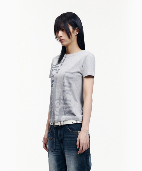AAKAM(アーカム)の「Aim Lettering Half Top (Gray)(Tシャツ/カットソー・レディース・その他・1/3/2)」の5枚目の写真
