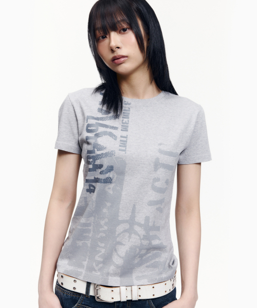 AAKAM(アーカム)の「Aim Lettering Half Top (Gray)(Tシャツ/カットソー・レディース・その他・1/3/2)」の8枚目の写真