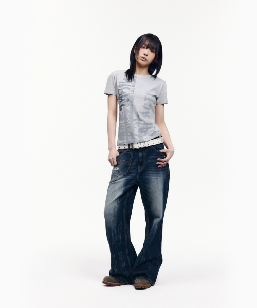 AAKAM(アーカム)の「Aim Lettering Half Top (Gray)(Tシャツ/カットソー・レディース・その他・1/3/2)」の9枚目の写真