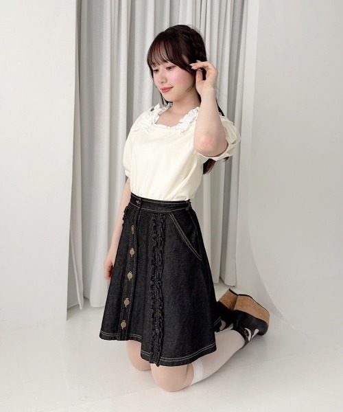 F i.n.t(フィント)の「ショルダーフリルオフショルカットトップス/fint フィント(Tシャツ/カットソー・レディース・ライトグリーン/アイボリー/ピンクベージュ・FREE)」の10枚目の写真