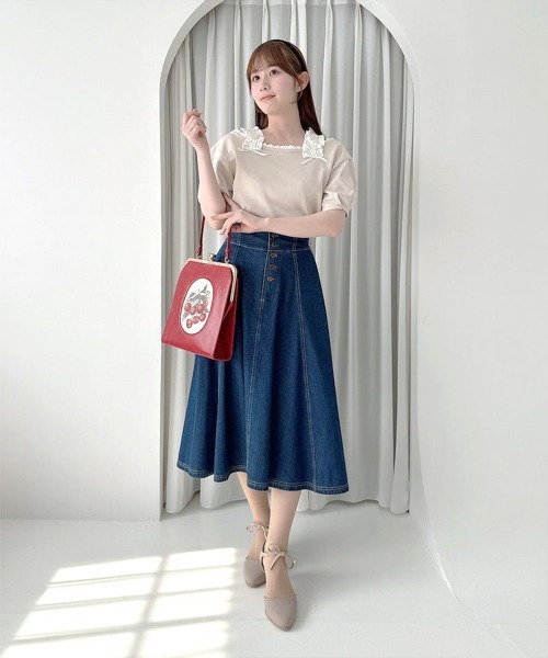 F i.n.t(フィント)の「ショルダーフリルオフショルカットトップス/fint フィント(Tシャツ/カットソー・レディース・ライトグリーン/アイボリー/ピンクベージュ・FREE)」の18枚目の写真