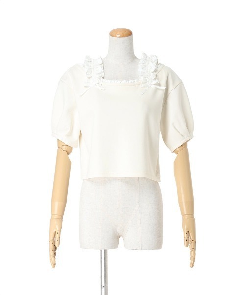 F i.n.t(フィント)の「ショルダーフリルオフショルカットトップス/fint フィント(Tシャツ/カットソー・レディース・ライトグリーン/アイボリー/ピンクベージュ・FREE)」の19枚目の写真
