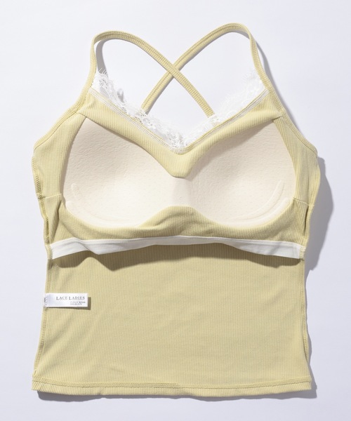 Lace Ladies(レースレディース)の「レース Vネック クロスストラップ カップ付き キャミソール(キャミソール・レディース・ホワイト/グレー/グリーン/ピンク・FREE)」の17枚目の写真