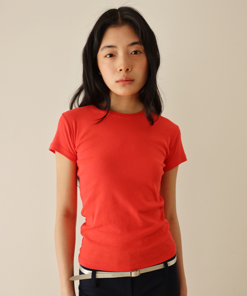 M.M.M(KR)(エムエムエム)の「スタンダードコットンTシャツ_レッド(Tシャツ/カットソー・レディース・その他・FREE)」の1枚目の写真