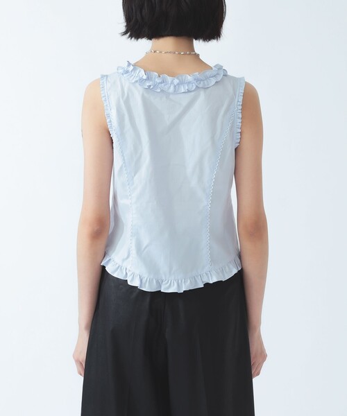 Ray BEAMS(レイビームス)の「フリル トリム ノースリーブ(シャツ/ブラウス・レディース・ホワイト/サックスブルー・ONE SIZE)」の15枚目の写真