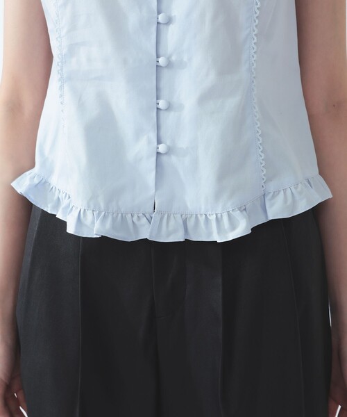 Ray BEAMS(レイビームス)の「フリル トリム ノースリーブ(シャツ/ブラウス・レディース・ホワイト/サックスブルー・ONE SIZE)」の13枚目の写真