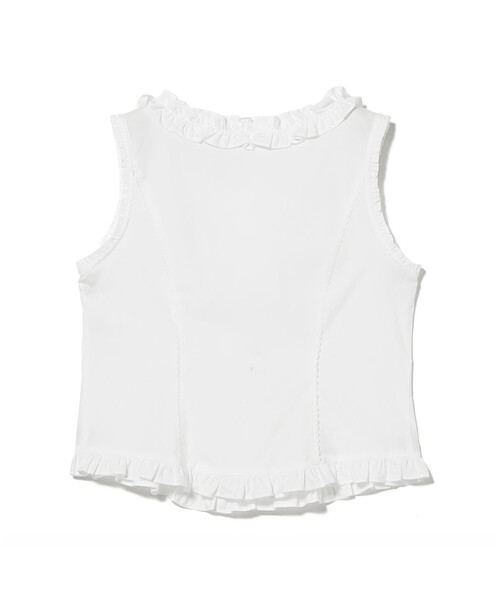 Ray BEAMS(レイビームス)の「フリル トリム ノースリーブ(シャツ/ブラウス・レディース・ホワイト/サックスブルー・ONE SIZE)」の11枚目の写真
