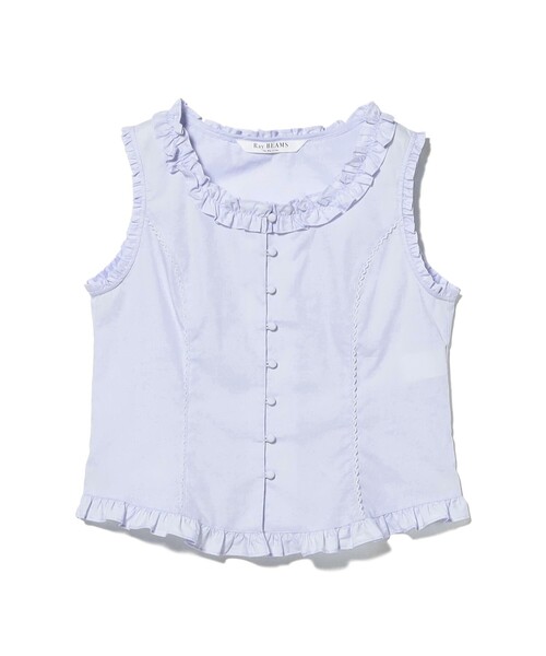Ray BEAMS(レイビームス)の「フリル トリム ノースリーブ(シャツ/ブラウス・レディース・ホワイト/サックスブルー・ONE SIZE)」の9枚目の写真