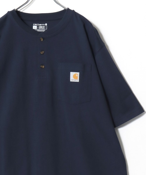 Carhartt(カーハート)の「2026SS Carhartt/カーハート オーバーサイズ ワンポイントロゴ ポケット付 ヘンリーネックTシャツ(Tシャツ/カットソー・メンズ・グレー/ネイビー/ブラック/オリーブ/チャコール・M/L/XL)」の5枚目の写真