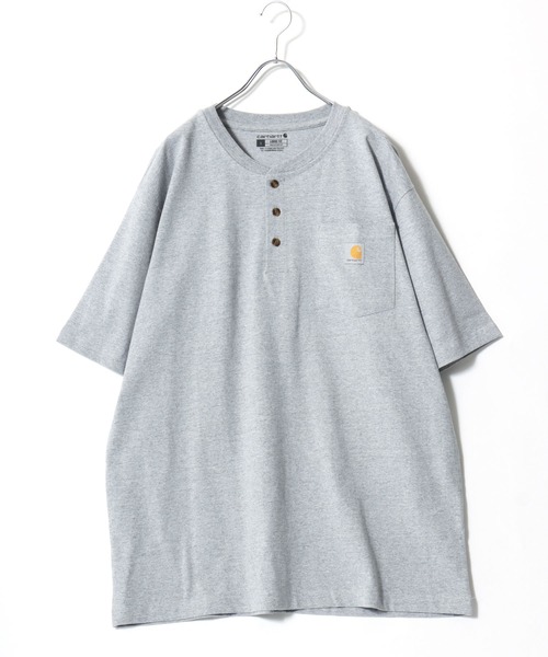 Carhartt(カーハート)の「2026SS Carhartt/カーハート オーバーサイズ ワンポイントロゴ ポケット付 ヘンリーネックTシャツ(Tシャツ/カットソー・メンズ・グレー/ネイビー/ブラック/オリーブ/チャコール・M/L/XL)」の6枚目の写真