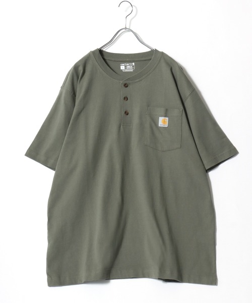 Carhartt(カーハート)の「2026SS Carhartt/カーハート オーバーサイズ ワンポイントロゴ ポケット付 ヘンリーネックTシャツ(Tシャツ/カットソー・メンズ・グレー/ネイビー/ブラック/オリーブ/チャコール・M/L/XL)」の12枚目の写真