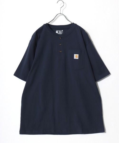 Carhartt(カーハート)の「2026SS Carhartt/カーハート オーバーサイズ ワンポイントロゴ ポケット付 ヘンリーネックTシャツ(Tシャツ/カットソー・メンズ・グレー/ネイビー/ブラック/オリーブ/チャコール・M/L/XL)」の14枚目の写真