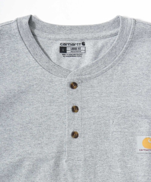 Carhartt(カーハート)の「2026SS Carhartt/カーハート オーバーサイズ ワンポイントロゴ ポケット付 ヘンリーネックTシャツ(Tシャツ/カットソー・メンズ・グレー/ネイビー/ブラック/オリーブ/チャコール・M/L/XL)」の16枚目の写真