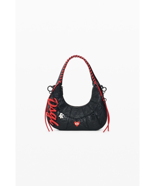 Desigual(デシグアル)の「Disney Appliqué Crescent Hobo Bag/ディズニー アップリケクレセントホーボーバッグ(ハンドバッグ・レディース・ブラック・FREE)」の12枚目の写真