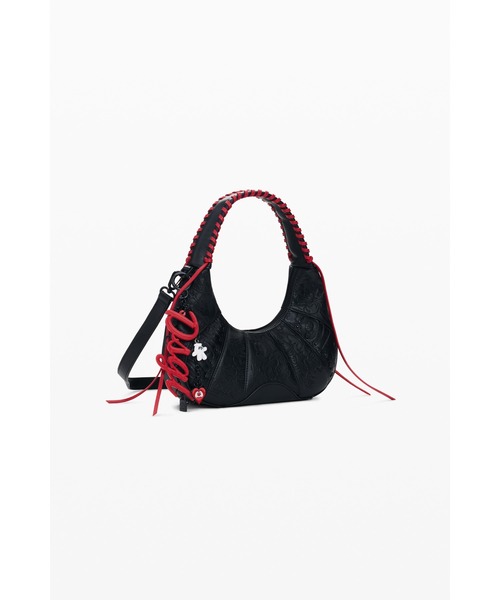 Desigual(デシグアル)の「Disney Appliqué Crescent Hobo Bag/ディズニー アップリケクレセントホーボーバッグ(ハンドバッグ・レディース・ブラック・FREE)」の2枚目の写真