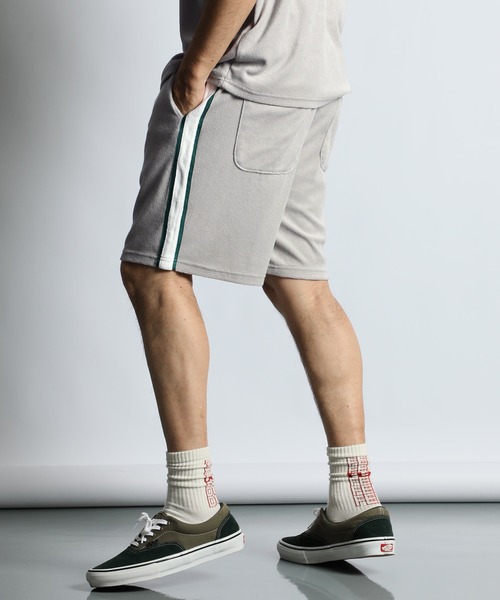 PILE LINE SHORTS：セットアップ対応 ミニパイル ショートパンツ