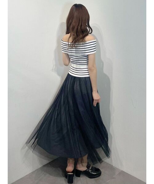 MERCURYDUO（マーキュリーデュオ）の「オフショルチュールドッキングニットワンピース（ワンピース・レディース・その他1/ベビーピンク/ネイビー/ブラック・FREE）」の16枚目の写真