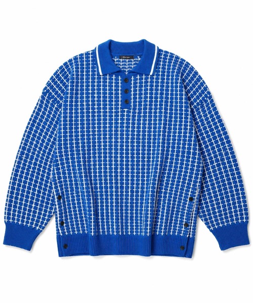 ★Bd★ большой стильный пульовер с воротником, Knit Polo Pullover