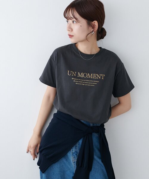 DISCOAT(ディスコート)の「アソートロゴ箔プリントTシャツ(Tシャツ/カットソー・レディース・サックスブルー/チャコールグレー/オフホワイト・FREE)」の21枚目の写真