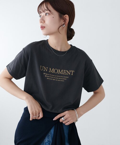 DISCOAT(ディスコート)の「アソートロゴ箔プリントTシャツ(Tシャツ/カットソー・レディース・サックスブルー/チャコールグレー/オフホワイト・FREE)」の22枚目の写真