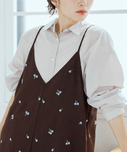 coen(コーエン)の「【セットアップ対応】フラワー刺繍 2wayキャミソールチュニックビスチェ(キャミソール・レディース・ダークブラウン/ブラック・FREE)」の15枚目の写真