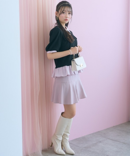 marun(マルン)の「<大きいサイズ>衿付ショートカーディガン風チュニック marun(Tシャツ/カットソー・レディース・ブラック/ベージュ系・4L/3L/LL/L/5L)」の18枚目の写真