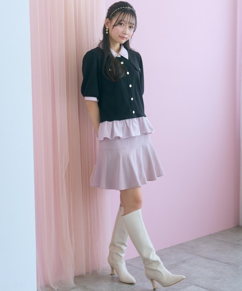 marun(マルン)の「<大きいサイズ>衿付ショートカーディガン風チュニック marun(Tシャツ/カットソー・レディース・ブラック/ベージュ系・4L/3L/LL/L/5L)」の19枚目の写真