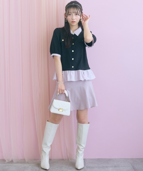 marun(マルン)の「<大きいサイズ>衿付ショートカーディガン風チュニック marun(Tシャツ/カットソー・レディース・ブラック/ベージュ系・4L/3L/LL/L/5L)」の20枚目の写真