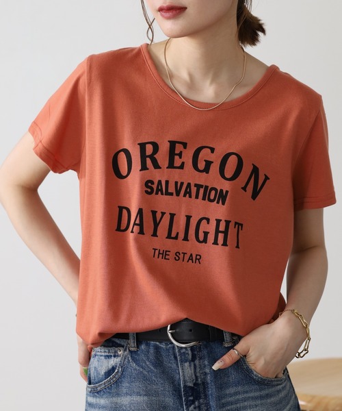FUNALIVE(ファンアライブ)の「NARNAD レディース ロゴプリントTシャツ 半袖(Tシャツ/カットソー・レディース・ブラック/テラコッタ/ネイビー/ブルー/ホワイト系・4L)」の3枚目の写真