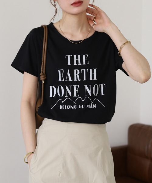 FUNALIVE(ファンアライブ)の「NARNAD レディース ロゴプリントTシャツ 半袖(Tシャツ/カットソー・レディース・ブラック/テラコッタ/ネイビー/ブルー/ホワイト系・4L)」の1枚目の写真