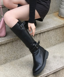 DIFFERSHOE（ディファーシュー）の「ロエルンロングブーツ7.5CM[ブラック]（ブーツ）」