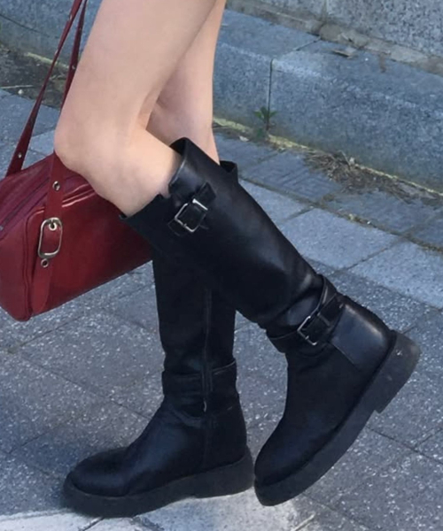 DIFFERSHOE（ディファーシュー）の「ロエルンロングブーツ7.5CM[ブラック]（ブーツ・レディース・ブラック・23.5cm/24.5cm/25cm/22.5cm/23cm/24cm）」の2枚目の写真