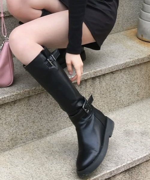 DIFFERSHOE（ディファーシュー）の「ロエルンロングブーツ7.5CM[ブラック]（ブーツ・レディース・ブラック・23.5cm/24.5cm/25cm/22.5cm/23cm/24cm）」の3枚目の写真