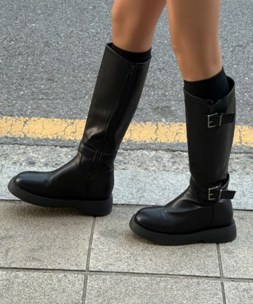 DIFFERSHOE（ディファーシュー）の「ロエルンロングブーツ7.5CM[ブラック]（ブーツ・レディース・ブラック・23.5cm/24.5cm/25cm/22.5cm/23cm/24cm）」の4枚目の写真