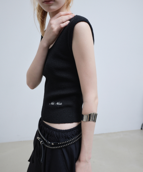 NICK&NICOLE(ニックアンドニコール)の「BOUCLE U-NECK SLEEVELESS_BLACK(Tシャツ/カットソー・レディース・その他・FREE)」の2枚目の写真