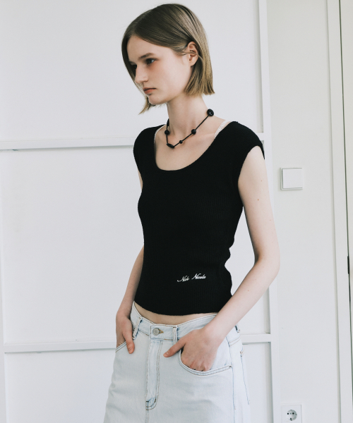 NICK&NICOLE(ニックアンドニコール)の「BOUCLE U-NECK SLEEVELESS_BLACK(Tシャツ/カットソー・レディース・その他・FREE)」の5枚目の写真