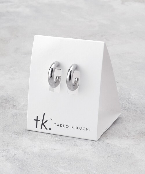 tk.TAKEO KIKUCHI(ティーケータケオキクチ)の「【ステンレス】フープピアス(ピアス(両耳用)・メンズ・シルバー系1・00)」の7枚目の写真