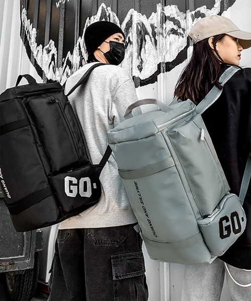 WESTBOY（ウエストボーイ）の「Y2K ロゴプリント 2WAYボストンバッグ WO26W2BG10（バックパック/リュック・メンズ・グレー/ブラック・FREE）」の2枚目の写真