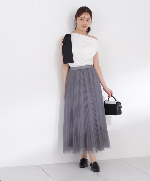 PROPORTION BODY DRESSING(プロポーションボディドレッシング)の「<E>ラメプリーツスカート / 1216227803(スカート・レディース・ホワイト系その他/ダークグレー・MEDIUM/P/S/SMALL)」の6枚目の写真