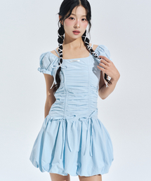 ベラスモーキングバルーンワンピースBLUE