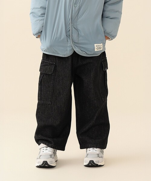 BEAMS mini(ビームスミニ)の「ストレート カーゴパンツ 2026FW(90~140cm)通園 通学 カジュアル(カーゴパンツ・キッズ・ブラウン/ブラック・120/110/100/90/140/130)」の2枚目の写真