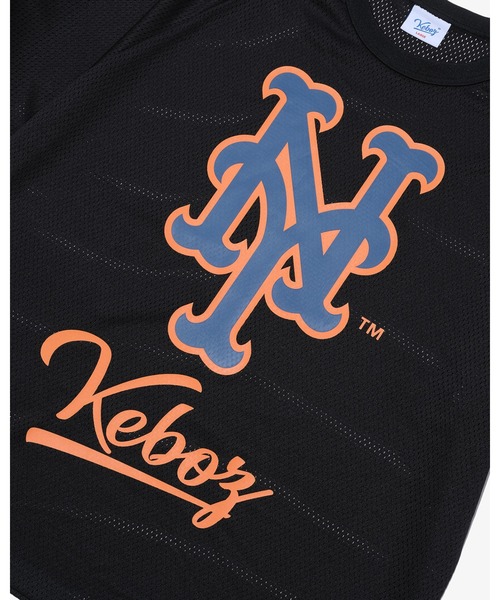KEBOZ(ケボズ)の「KEBOZ × MLB NEW YORK METS MESH TEE(Tシャツ/カットソー・メンズ・ブラック・M/L/XL)」の7枚目の写真