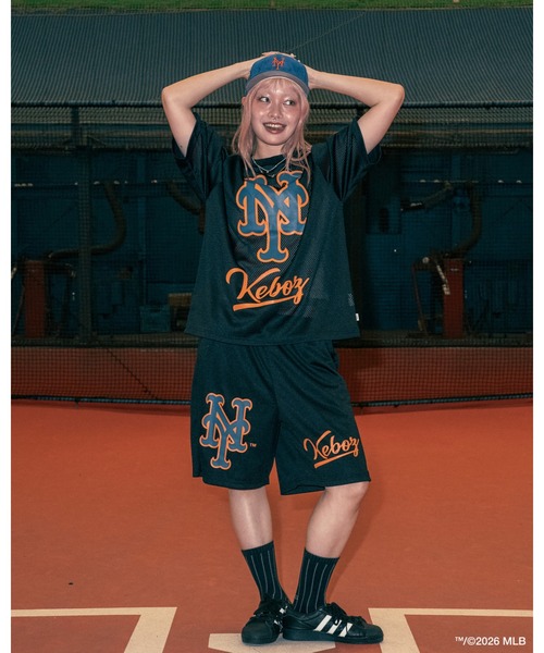 KEBOZ(ケボズ)の「KEBOZ × MLB NEW YORK METS MESH TEE(Tシャツ/カットソー・メンズ・ブラック・M/L/XL)」の4枚目の写真