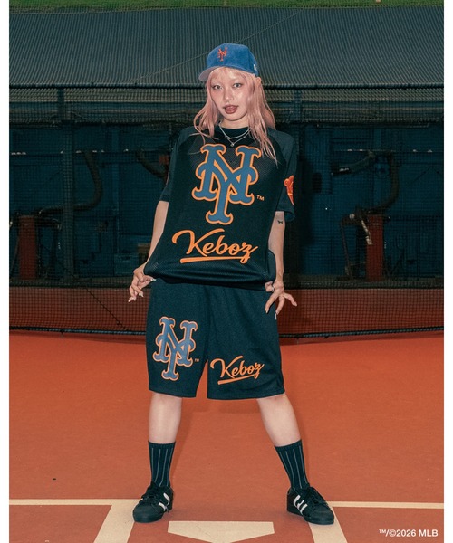 KEBOZ(ケボズ)の「KEBOZ × MLB NEW YORK METS MESH TEE(Tシャツ/カットソー・メンズ・ブラック・M/L/XL)」の5枚目の写真